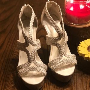 Charlotte Russe White Wedges - 8